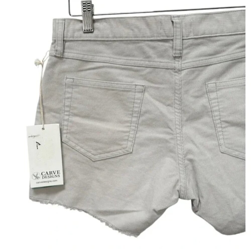 Carve Designs Oahu 4 inch Corduroy Shorts Gray Size 10 NEW - Picture 6 of 10